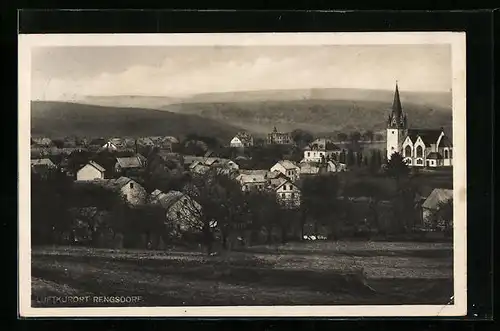 AK Rengsdorf, Totalansicht des Ortes mit Kirche