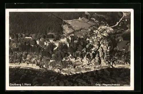 AK Stolberg /Harz, Gesamtansicht, Fliegeraufnahme