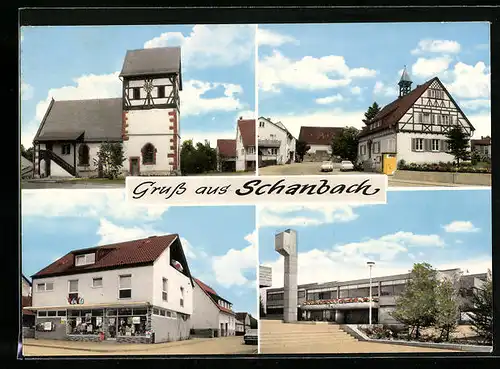 AK Schanbach /Esslingen, Kirche, Rathaus