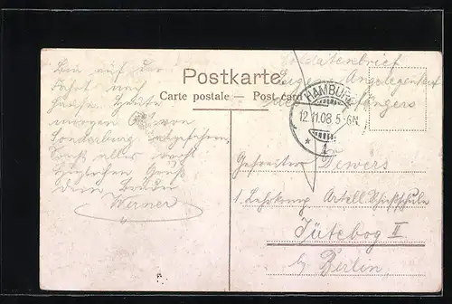 AK Hamburg, St. Pauli Reeperbahn mit Strassenbahn