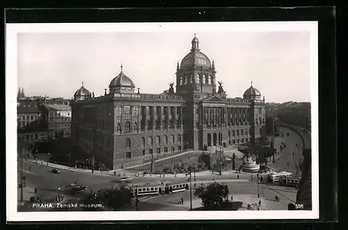 AK Prag, Strassenbahn am Nationalmuseum