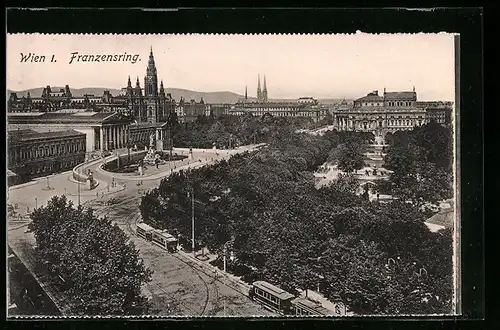 AK Wien, Franzensring mit Strassenbahnen