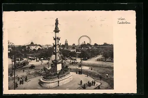 AK Wien, Strassenbahn am Praterstern