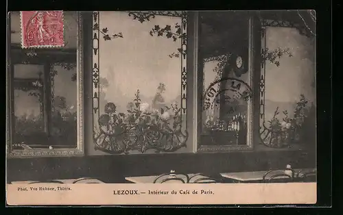 AK Lezoux, Interieur du Cafe de Paris