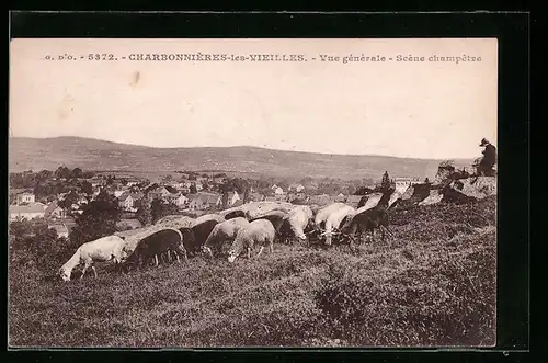 AK Charbonnieres-les-Vieilles, Vue generale, Scene champetre