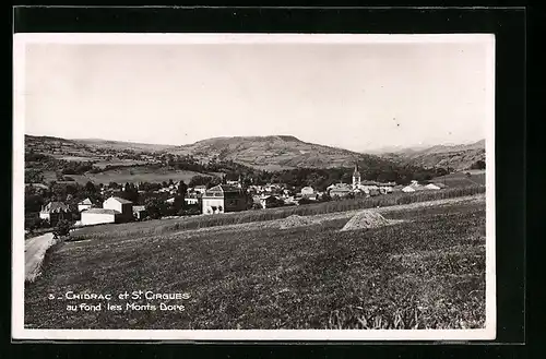 AK Chidrac et St-Cirgues, Vue generale au fonds les Monts Dore