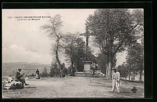 AK Saint-Amand-Rocher-Savine, La Croix de Mission