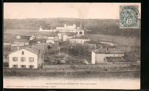 AK Saint-Genès-la-Tourette, Ortsansicht mit Kirche