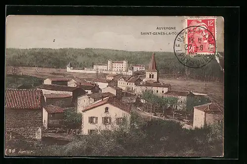 AK Saint-Genès-la-Tourette, Ortsansicht mit Kirche