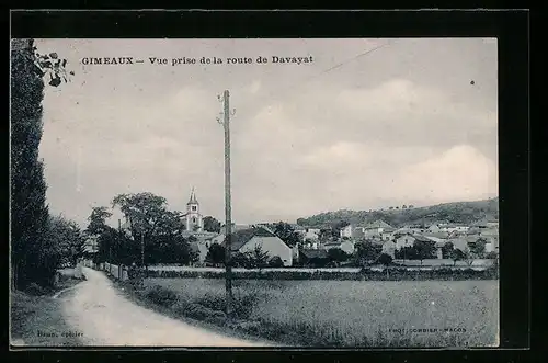 AK Gimeaux, Vue prise de la route de Davayat