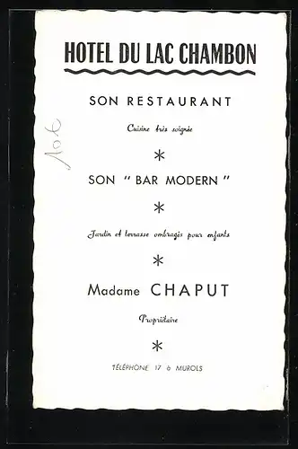 AK Murol, Hotel du lac Chambon