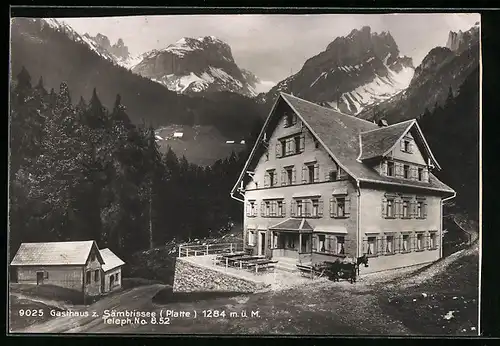 AK Weissbad, Gasthaus zum Sämbrisee (Platte)