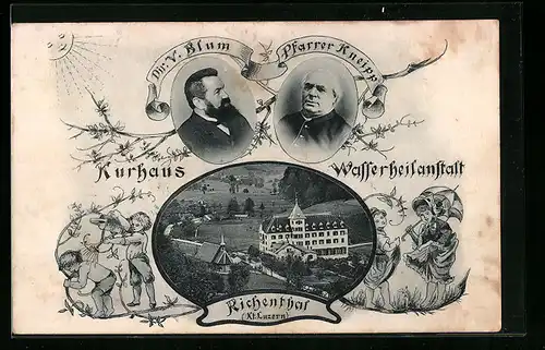 AK Richenthal, Kurhaus, Wasserheilanstalt, Pfarrer Kneipp