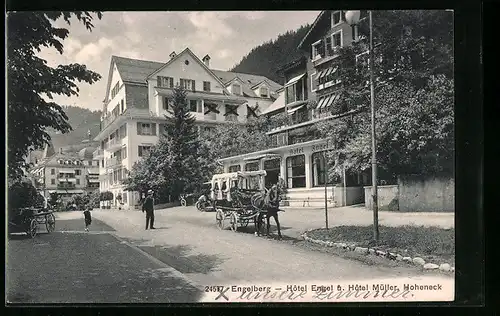 AK Engelberg, Hotel Engel u. Hotel Müller, Hoheneck