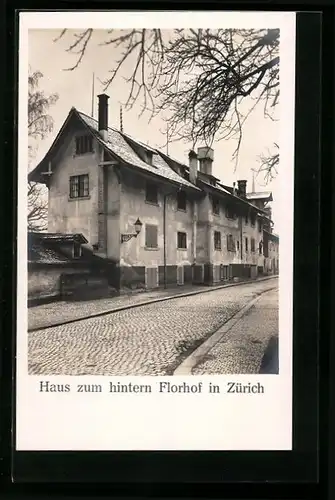 AK Zürich, Haus zum hintern Florhof, Hirschengraben 32