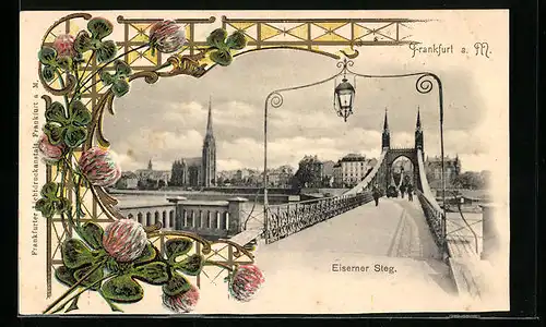 AK Alt-Frankfurt, Eiserner Steg mit Kirche