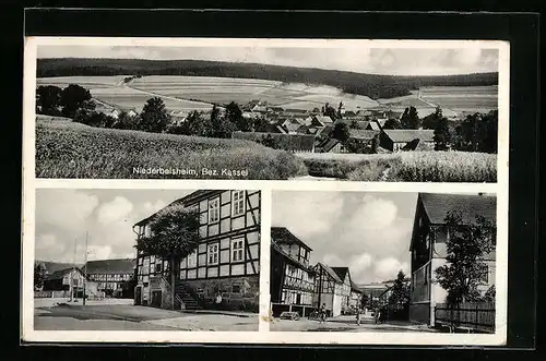 AK Niederbeisheim /Bez. Kassel, Ortsansicht mit Umland