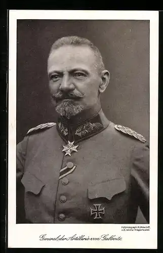 AK Heerführer General der Artillerie von Gallwitz, Portrait in Uniform
