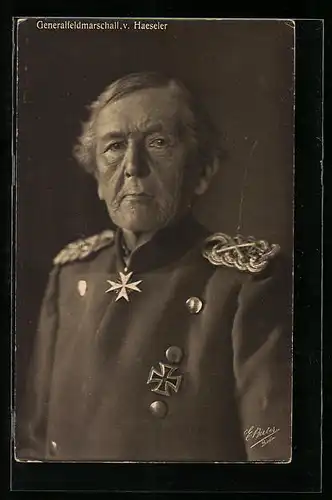 AK Heerführer Generalfeldmarschall v. Haeseler in Uniform