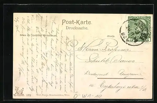 AK Wien, Kärntnerstrasse, Pferdeomnibus und Passanten