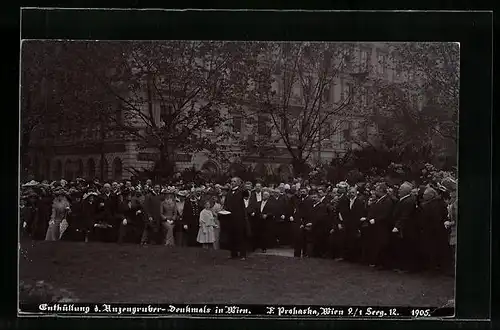 AK Wien, Enthüllung des Anzengruber-Denkmals 1905