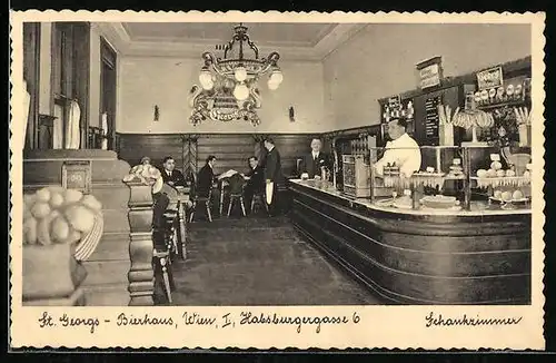 AK Wien, Restaurant St. Georgs-Bierhaus in der Habsburgergasse 6, Schankzimmer