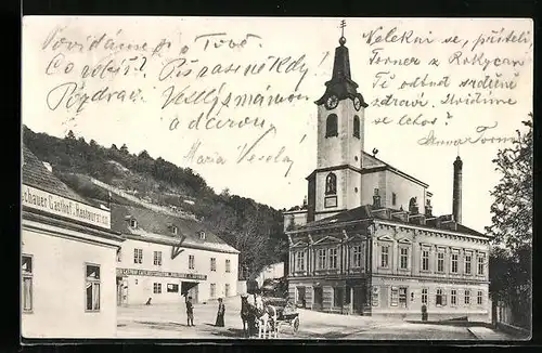 AK Wien-Kalksburg, Gasthof und Kirche