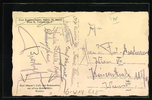 AK Wien, Karl Scheuer`s Café und Restauration zur alten Knödelhütte