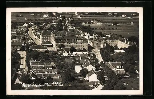 AK Wien-Strebersdorf, Fliegeraufnahme mit Kirche