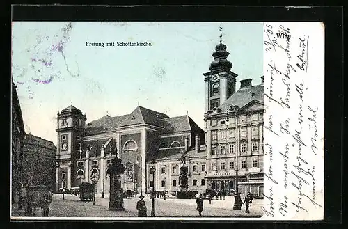 AK Wien, Freiung mit Schottenkirche