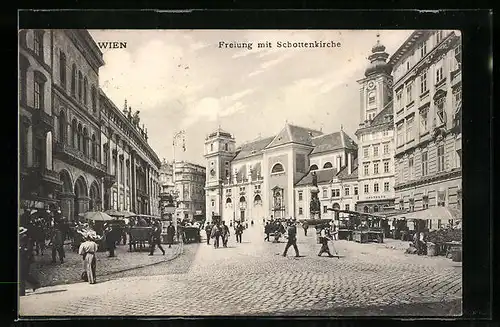 AK Wien, Freiung mit Denkmal und Kirche