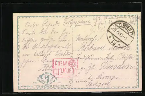 AK Wien, Neuer Markt mit Strassenbahn