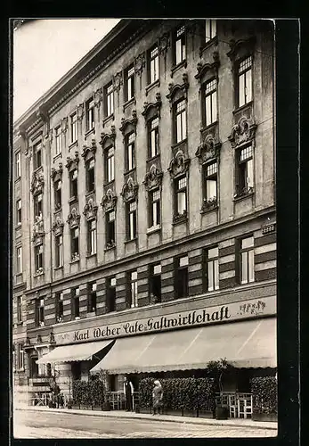 Foto-AK Wien, Cafe Karl Weber, Sonnenfelsgasse 5