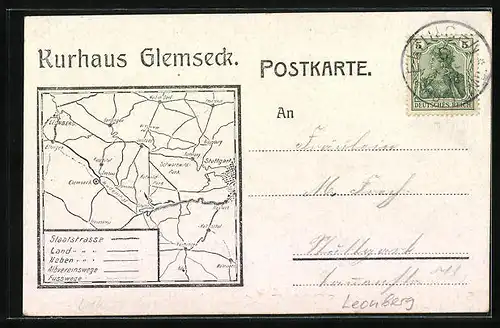 Künstler-AK Glemseck, Kurhaus Glemseck mit weidendem Vieh