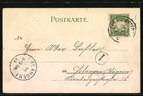 Lithographie Zweibrücken, Hauptstrasse, Maximilianstrasse, Maxstrasse