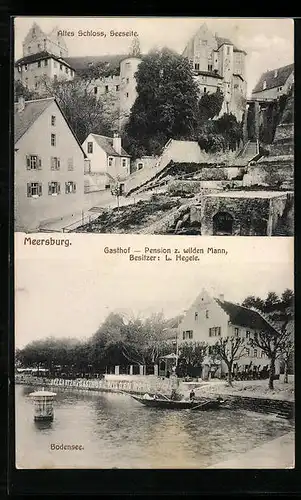AK Meersburg, Gasthof Pension zum wilden Mann, Altes Schloss