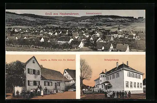 AK Haubersbronn, Gasthaus zum Rössle, Schulgebäude, Gesamtansicht