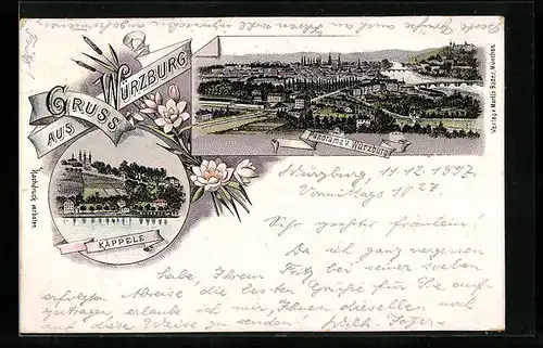 Lithographie Würzburg, Panorama & Käppele
