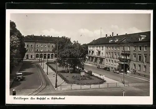 AK Reutlingen, Bahnhof mit Listdenkmal