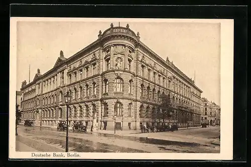 AK Berlin, Deutsche Bank, Behrenstrasse Ecke Kanonierstrasse