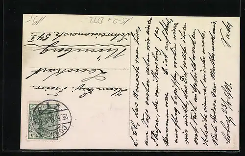 AK Coburg, Zeppelinsches Luftschiff über der Stadt