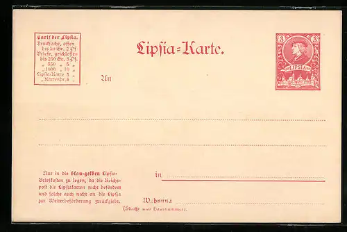 AK Leipzig, Lipsia-Karte, Private Stadtpost