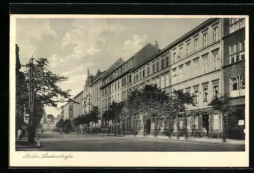 AK Berlin, Lindenstrasse, Partie mit Lyceum und Studienanstalt der Ursulinen