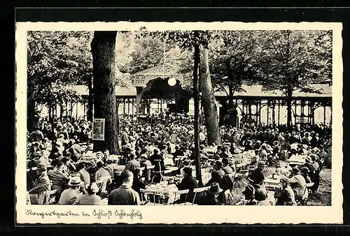 AK Berlin-Reinickendorf, Gasthaus Lunapark Schloss Schönholz, Konzertgarten mit Gästen