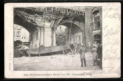 AK Berlin, Hochbahnunglück vom 26. September 1908, Gleisdreieck