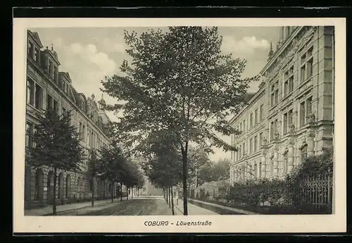 AK Coburg, Häuser in der Löwenstrasse