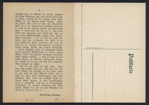 Klapp-AK mit schriftlicher Abhandlung: Graf Zeppelin, sein Leben und Wirken von Irmengard Bergholz, Portrait