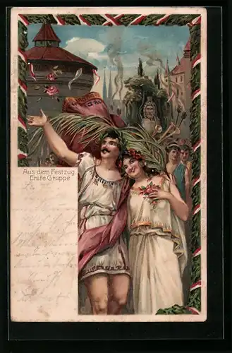 AK Nürnberg, Turnfest 1903, Festzug, Erste Gruppe