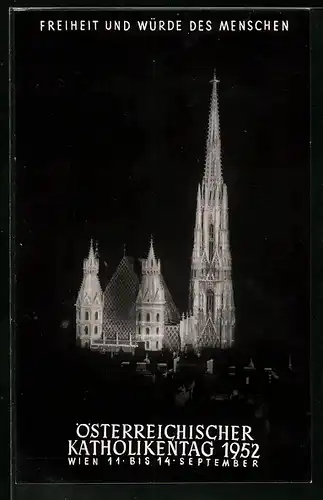 AK Wien, Österreichischer Katholikentag 1952, Beleuchtete Kirche