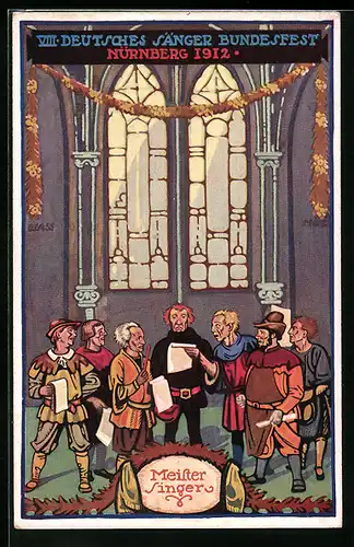 AK Nürnberg, Sängerfest 1912, Meistersinger bei der Probe